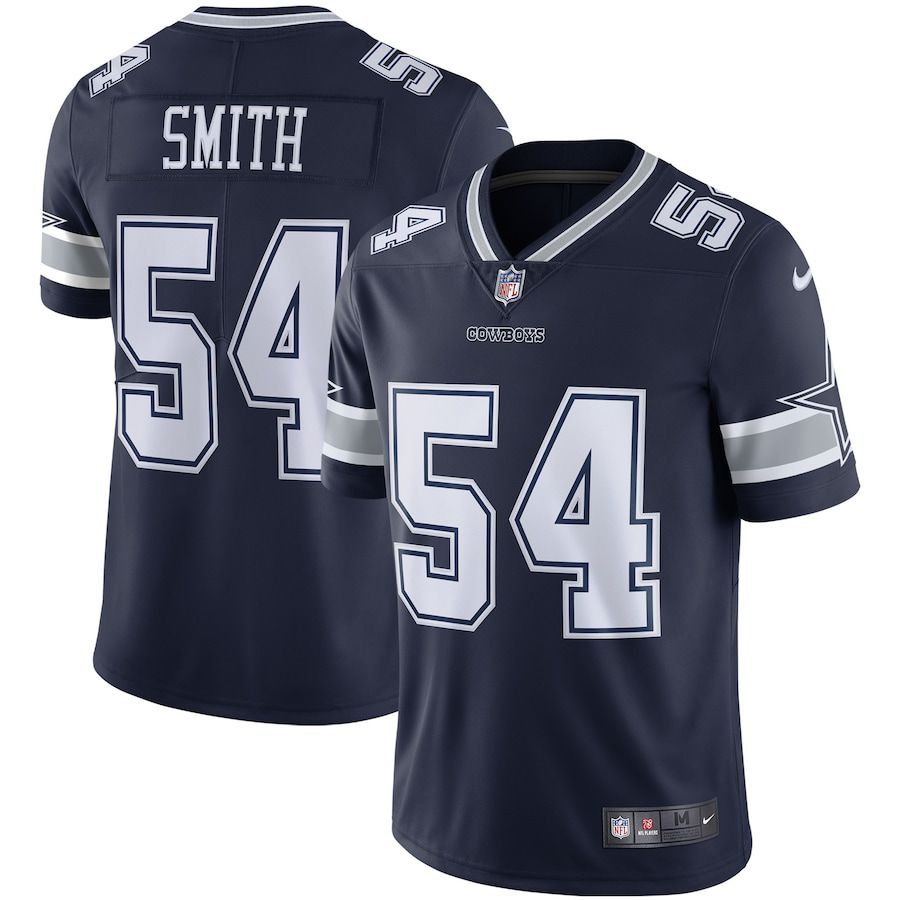 Men Dallas Cowboys #54 Jaylon Smith Nike Navy Vapor Limited Player NFL Jersey